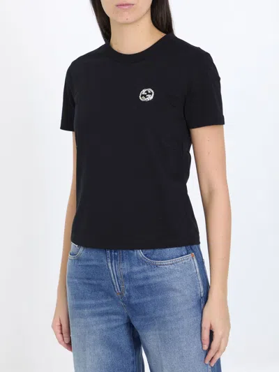 Shop Gucci Black Interlocking G Short-sleeved T-shirt For Women