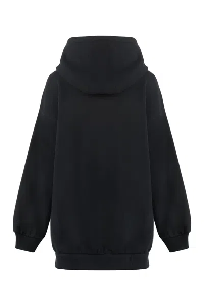 Shop Gucci Black Oversized Hooded Sweatshirt For Women