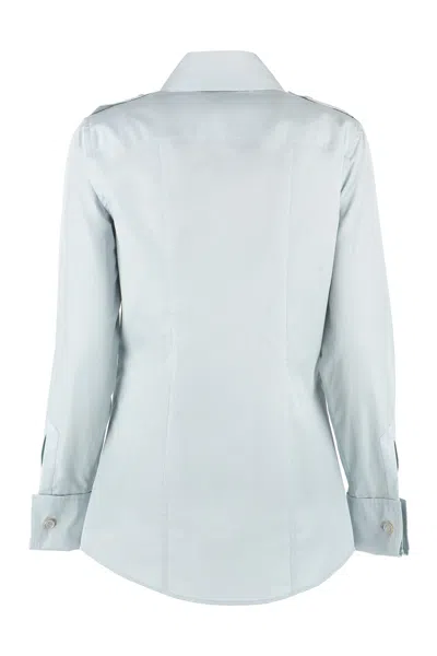 Shop Gucci Navy Cotton Poplin Shirt For Women