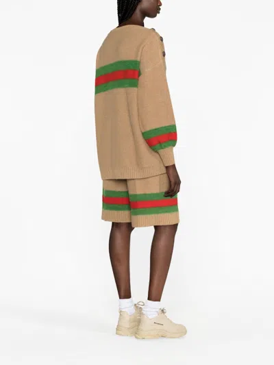 Shop Gucci Caramel Brown Interlocking G Knit Jumper For Women (fw23) In Camel