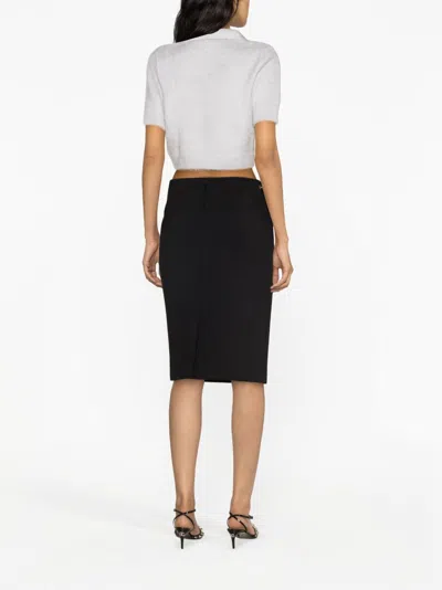 Shop Gucci Horsebit Wool Midi Skirt For Women In Black