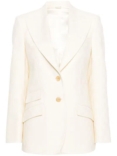 Shop Gucci Ivory White Single-breasted Wool Blazer Jacket For Women In Cream