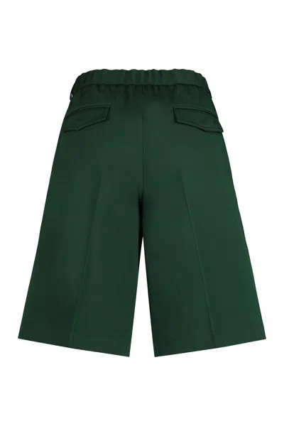 Shop Gucci Men's 100% Cotton Bermuda Shorts In Green