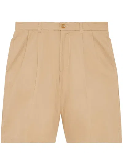 Shop Gucci Men's Beige Cotton Bermuda Shorts For Fall/winter 2024
