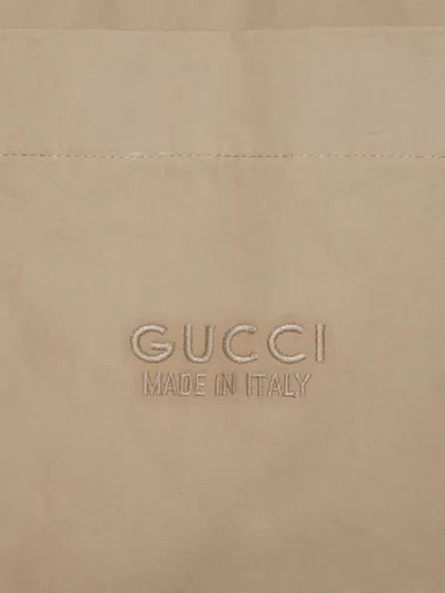 Shop Gucci Men's Beige Cotton Trousers In Tan