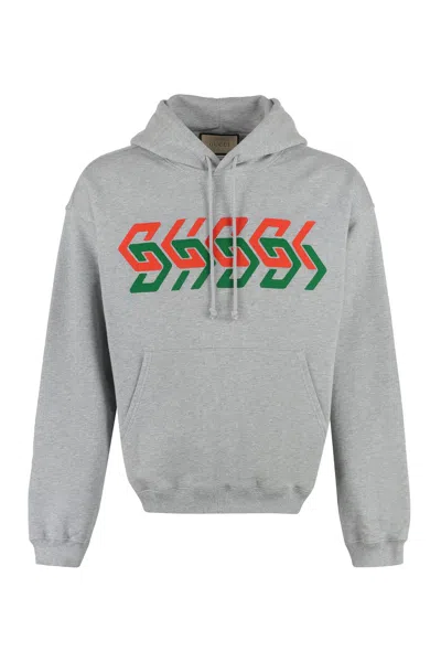 Shop Gucci Men's Gray Cotton Hoodie For Ss23 In Grey