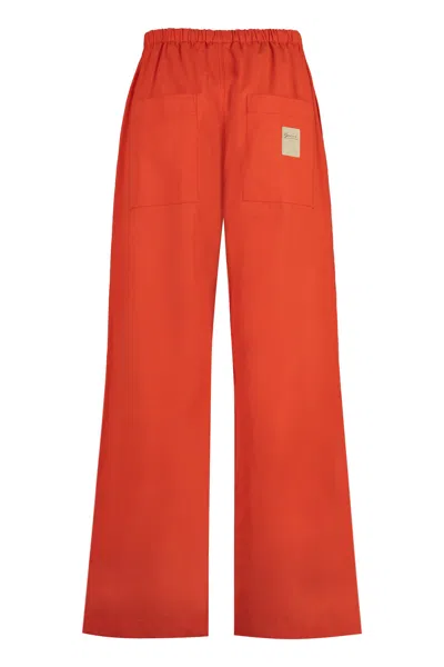 Shop Gucci Men's Orange Cotton Poplin Skater Trousers