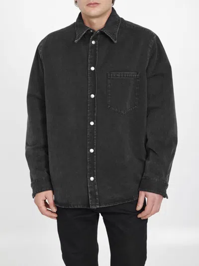 Shop Gucci Reversible Shirt In Denim And Flannel | Men's Ss24 Fashion In Grey