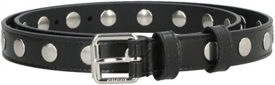 Shop Gucci Studded Leather Belt For Women In Black