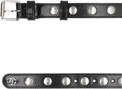 Shop Gucci Studded Leather Belt For Women In Black