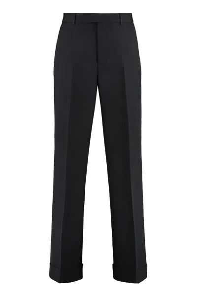 Shop Gucci Tailored Men's Wool Trousers For Ss23 In Black