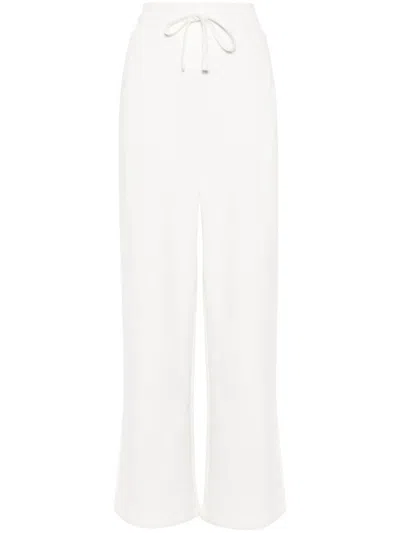 Shop Gucci White Cotton Sweatpants With Signature Interlocking G Logo For Women