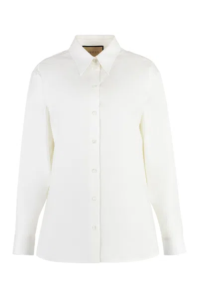 Shop Gucci Women's White Cotton Shirt