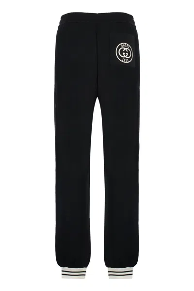 Shop Gucci Women's Black Cotton Track-pants For Fw23