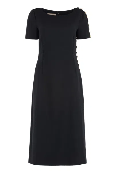 Shop Gucci Women's Black Wool Embellished Dress