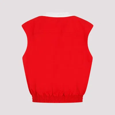 Shop Gucci Women's Red Cotton Gilet For Ss24