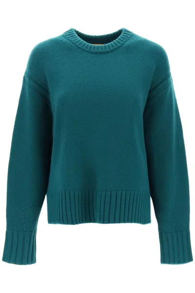 Shop Guest In Residence Green Oversized Cashmere Sweater For Women