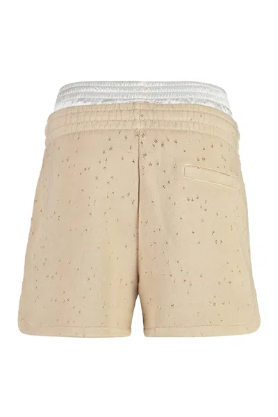 Shop Halfboy Beige Distressed Cotton Shorts In Tan