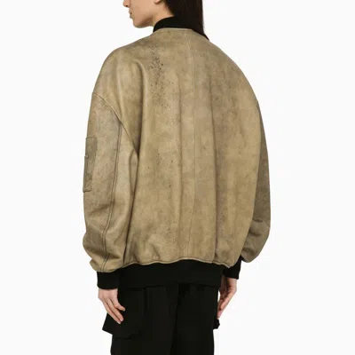 Shop Halfboy Vintage Brown Leather Bomber Jacket For Women