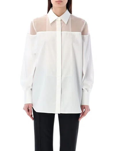 Shop Helmut Lang Tulle Detail Shirt For Women In White