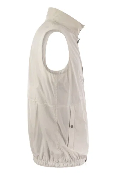 Shop Herno Versatile Pearl Sleeveless Vest For Men In Eco-friendly Materials In White