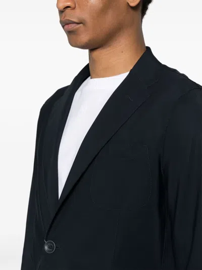 Shop Herno Navy Single-breasted Blazer Jacket For Men In Blue