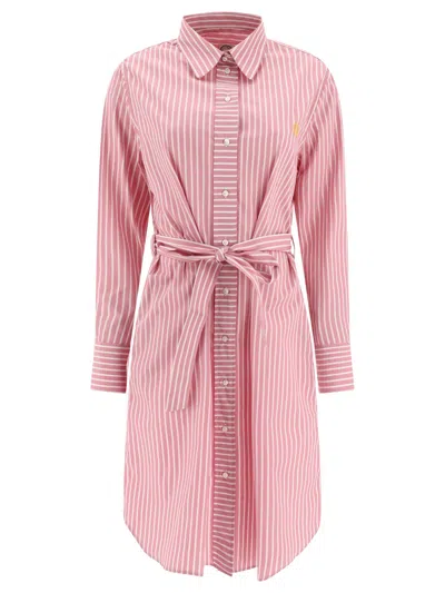 Shop Ines De La Fressange "amour" Shirt Dress In Pink