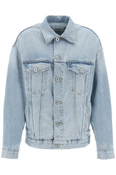 Shop Interior Oversized Denim Jacket With A Faded Wash For Women In Light Blue