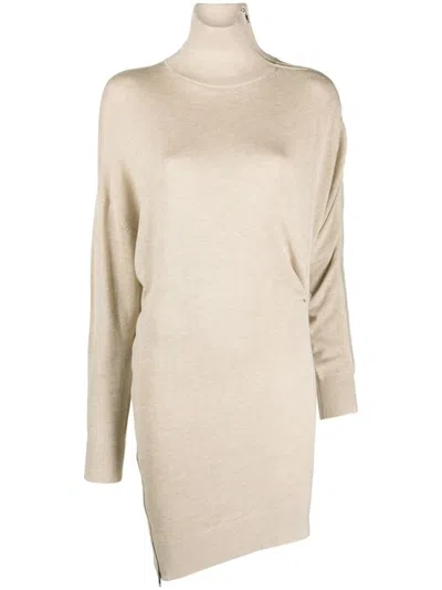 Shop Isabel Marant Beige High Neck Dress For Women