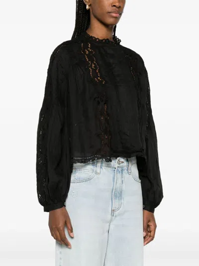 Shop Isabel Marant Black Broderie Anglaise Blouse For Women