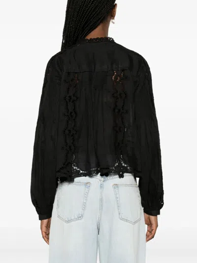 Shop Isabel Marant Black Broderie Anglaise Blouse For Women