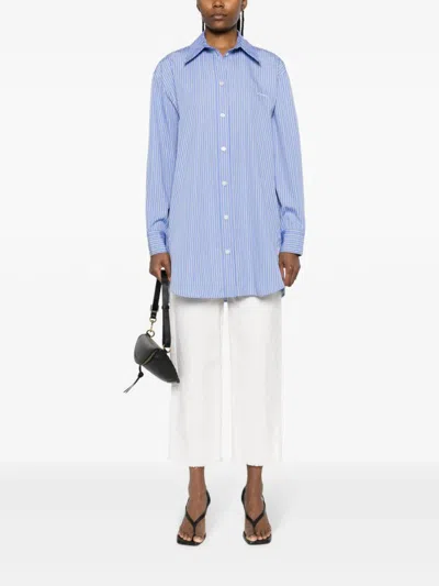 Shop Isabel Marant Blue Cotton Poplin Maxi Shirt For Women