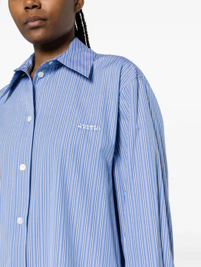 Shop Isabel Marant Blue Cotton Poplin Maxi Shirt For Women