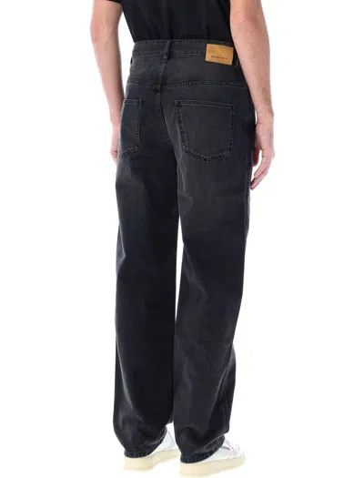 Shop Isabel Marant Men's Black Regular Fit Jeans With Stitching Details