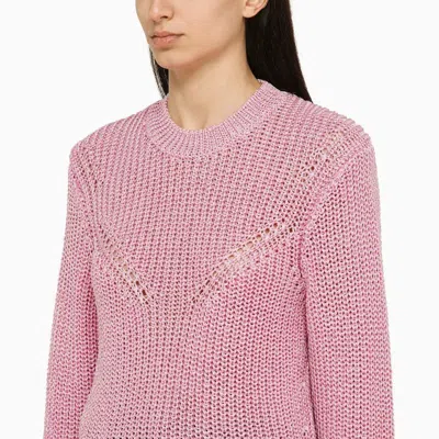 Shop Isabel Marant Pink Recycled Polyester Crew-neck Sweater