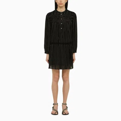 Shop Isabel Marant Étoile Black Striped Cotton Chemise Dress