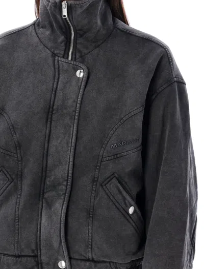 Shop Isabel Marant Étoile Black Washed Cotton Bomber Jacket For Women