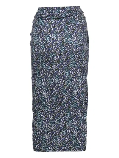 Shop Isabel Marant Étoile Blue Spot Print Midi Skirt For Women