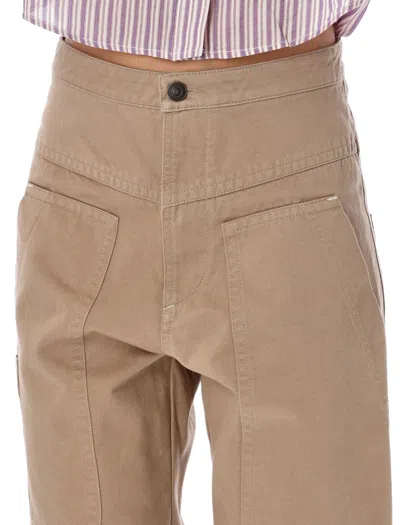Shop Isabel Marant Étoile High Waisted Cargo Pants For Women In Sahara Beige In Tan