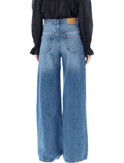 Shop Isabel Marant Washed-out Blue Cotton Denim Jeans For Women