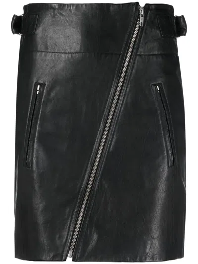 Shop Isabel Marant Étoile Luxe Leather Skirt In Classic Fall Shades In Teal