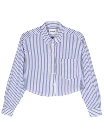 Shop Isabel Marant Étoile The Eliora Blue Striped Cotton Shirt For Women