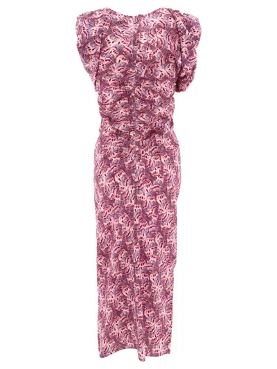 Shop Isabel Marant Purple V-neck Ruffled Dress For Women In Ss24