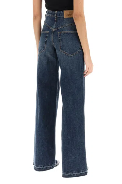 Shop Isabel Marant Vintage-washed Cotton Denim Flared Jeans For Women In Blue