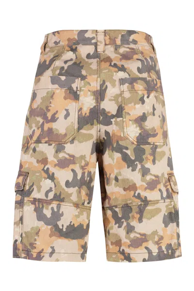 Shop Isabel Marant Ss23 Men's Multicolor Camouflage Cargo Shorts