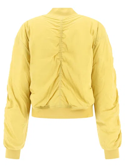Shop Isabel Marant Women's Box Fit Yellow Bomber Jacket For Ss24