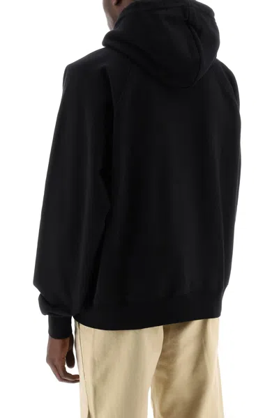 Shop Jacquemus Men's Hoodie With Tonal Logo Print And Drawstring Hood In Black