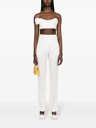Shop Jacquemus White High-waisted Tailored Pants For Women