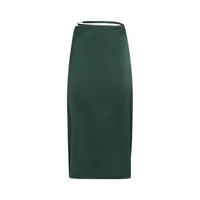 Shop Jacquemus Green Notte Skirt In Viscose For Women