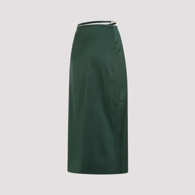 Shop Jacquemus Green Notte Skirt In Viscose For Women